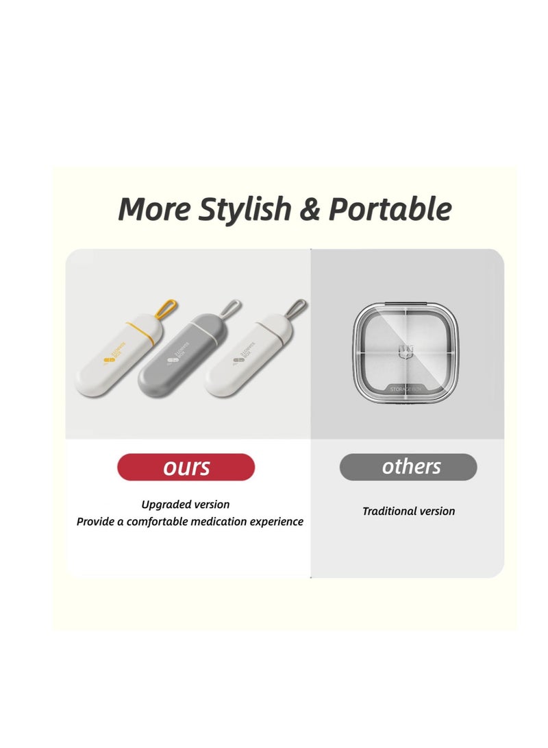 كابتن تيك Portable Pill Organizer, 3 Packs Small Pill Case, 3 Compartments Portable Pill Case, Travel Moisture Proof Pill Box, travel pill case for Tablets Vitamins Cod Liver Oil Supplements, Medication - Image 3