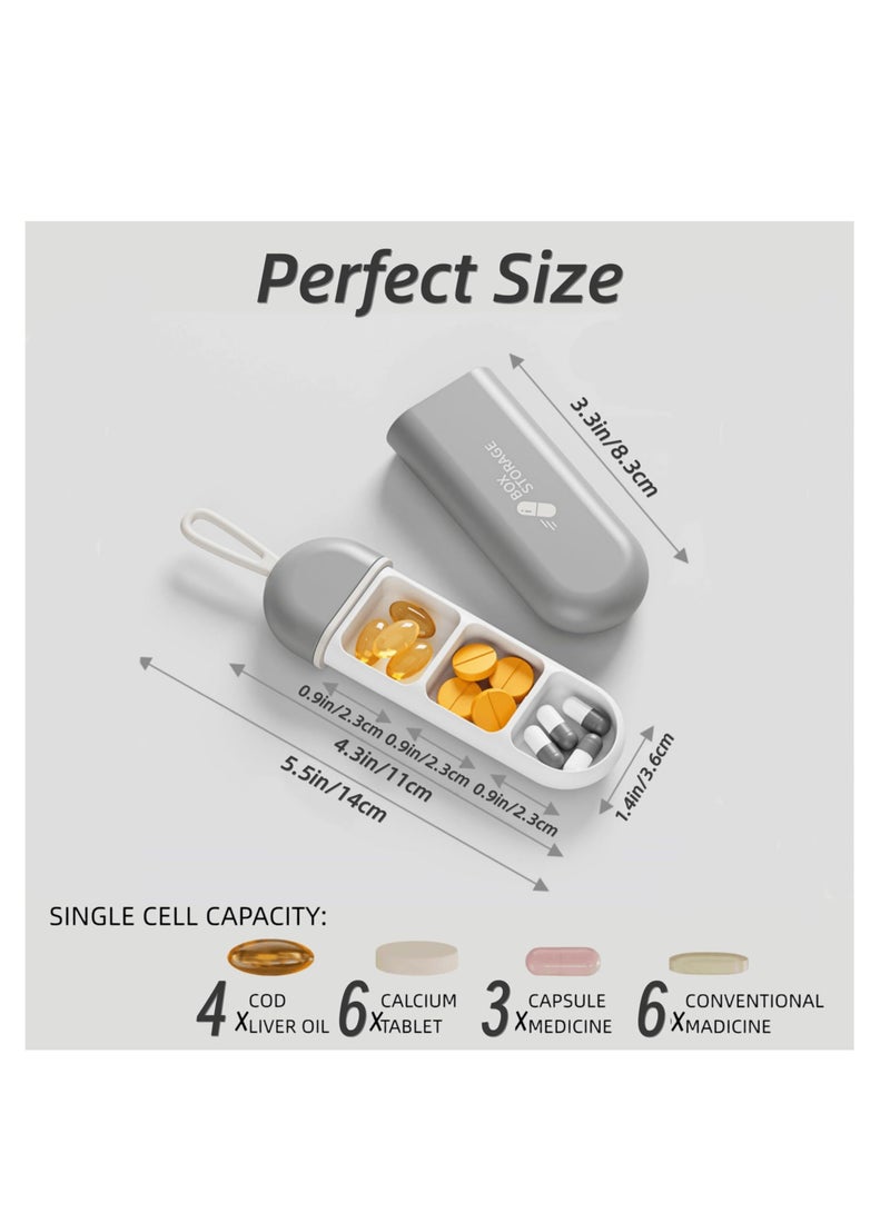 كابتن تيك Portable Pill Organizer, 3 Packs Small Pill Case, 3 Compartments Portable Pill Case, Travel Moisture Proof Pill Box, travel pill case for Tablets Vitamins Cod Liver Oil Supplements, Medication - Image 4
