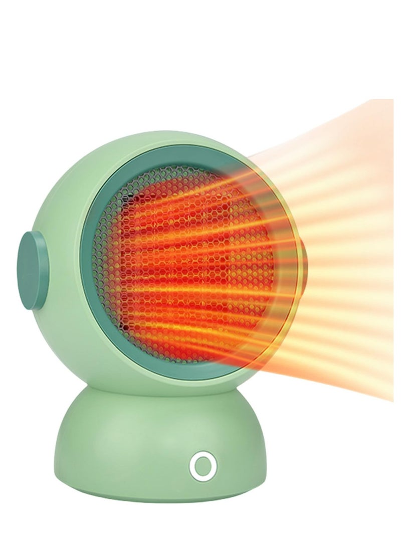 SYOSI Portable Ceramic Space Heater with Adjustable Comfort control Thermostat, 2 Mode PTC Small Energy Efficient Heater, Built-in Overheat & Tip-Over Protection, Quiet heater (Green - Image 1