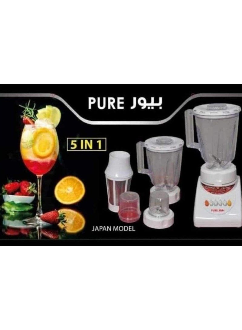 PURE Pure Blender 500W 1.5L 5 in 1 2 Jars 2 Mills 1 Juice Filter Multipurpose and Multi-use 