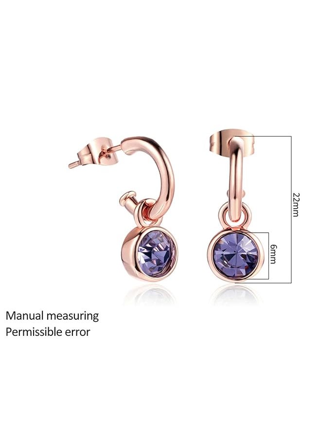 erorex - Gold Plated Zircon Pendant Earring For Women Cubic Zirconia Earring Buckle For Women Jewelry C Shaped Rose Gold Hug Earring For Girls - Image 1