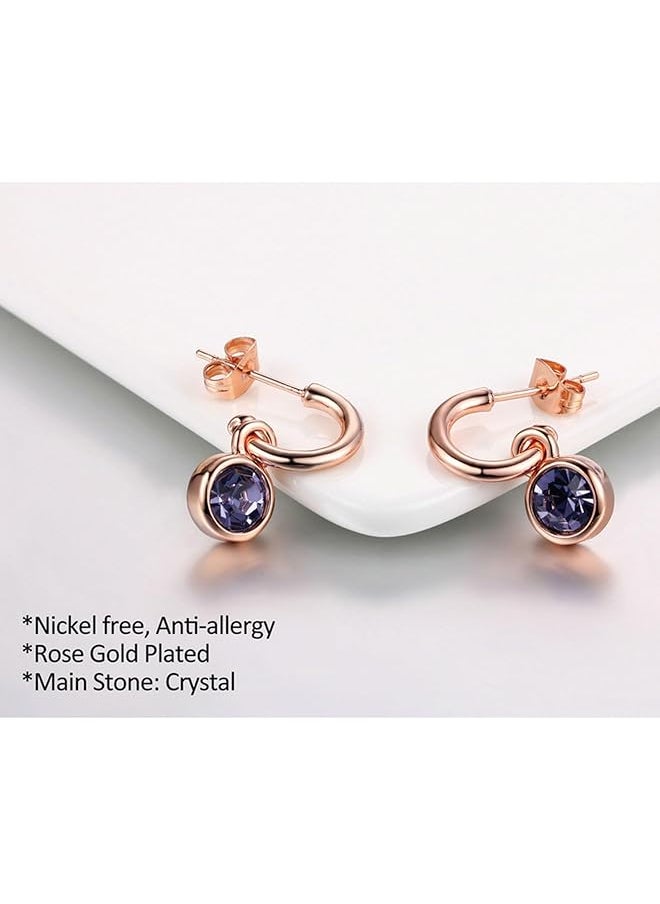 erorex - Gold Plated Zircon Pendant Earring For Women Cubic Zirconia Earring Buckle For Women Jewelry C Shaped Rose Gold Hug Earring For Girls - Image 1