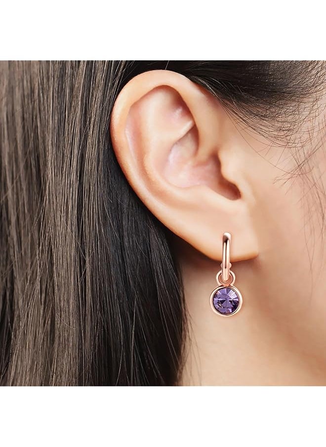 erorex - Gold Plated Zircon Pendant Earring For Women Cubic Zirconia Earring Buckle For Women Jewelry C Shaped Rose Gold Hug Earring For Girls - Image 1