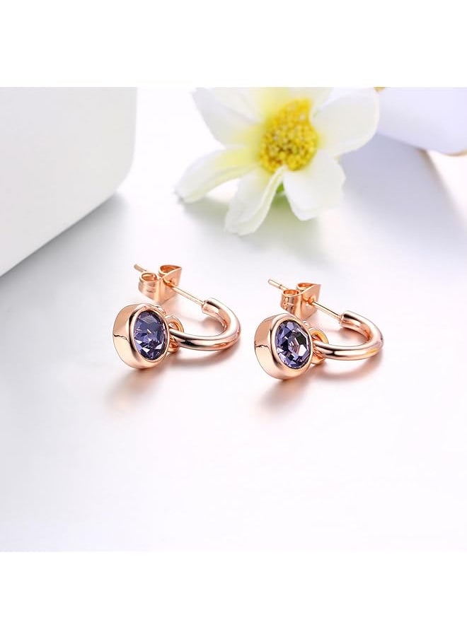 erorex - Gold Plated Zircon Pendant Earring For Women Cubic Zirconia Earring Buckle For Women Jewelry C Shaped Rose Gold Hug Earring For Girls - Image 1