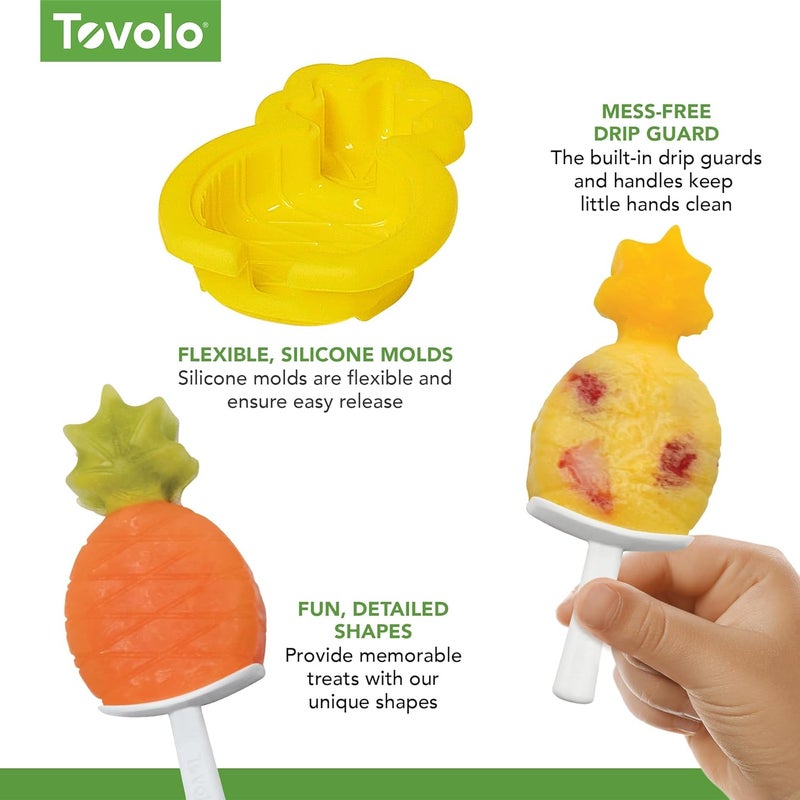 Tovolo Stackable Popsicle Molds with Sticks, 4-Pack, Pineapple Shaped Pop Molds, Reusable Ice Pop Maker for Kids, Homemade Frozen Snacks & Treats, Mess-Free Handles, BPA-Free, Dishwasher Safe - Image 5
