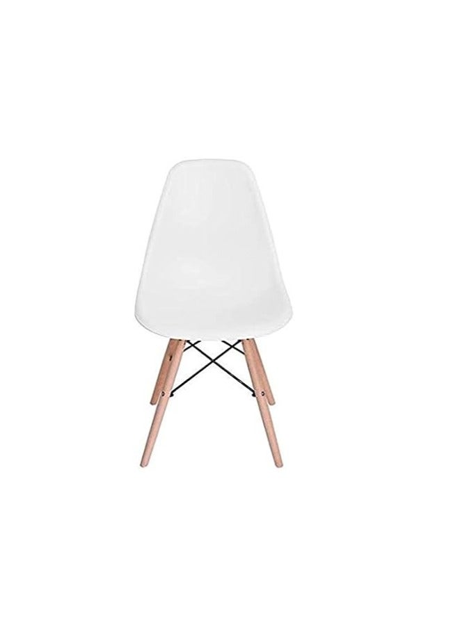 Generic 4-Piece Plastic Dining Kitchen Living Room Chair With Wooden Legs White 70x40x40cm - Image 3