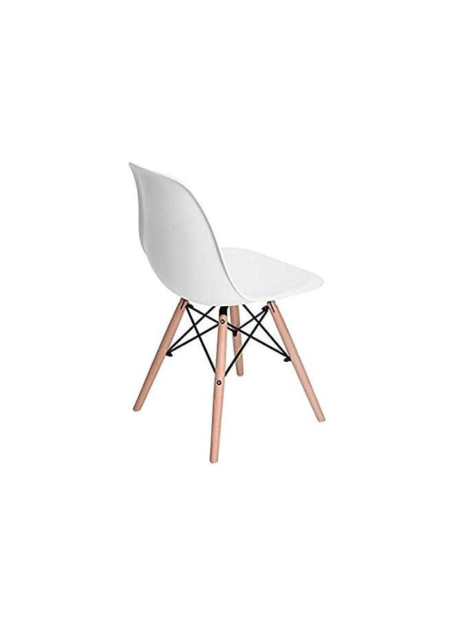 Generic 4-Piece Plastic Dining Kitchen Living Room Chair With Wooden Legs White 70x40x40cm - Image 4