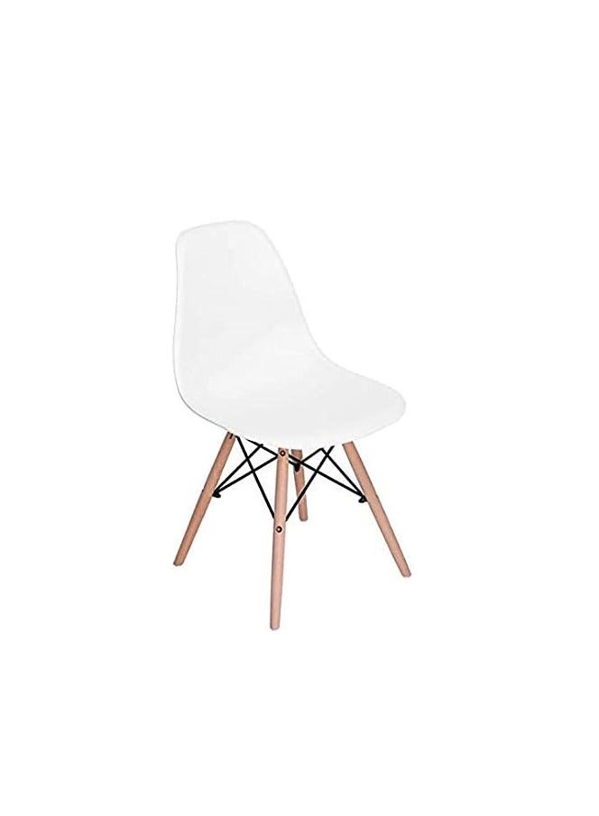 Generic 4-Piece Plastic Dining Kitchen Living Room Chair With Wooden Legs White 70x40x40cm - Image 2