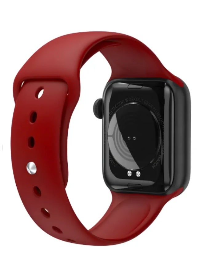 T500 Smartwatch with Bluetooth Call, Full Touch Screen & Replaceable Red Strap - Image 2