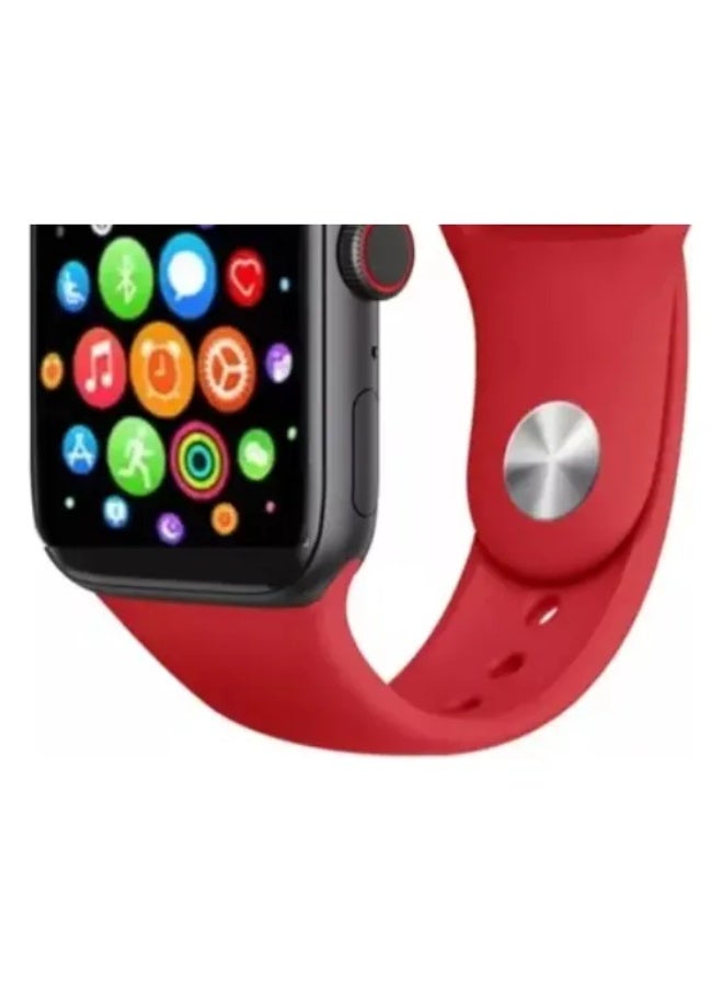 T500 Smartwatch with Bluetooth Call, Full Touch Screen & Replaceable Red Strap - Image 3