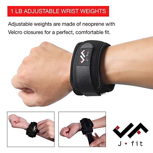 JFIT Adjustable Wrist Weights, Set of 2, 1 LB Each, Small/Medium - Image 3