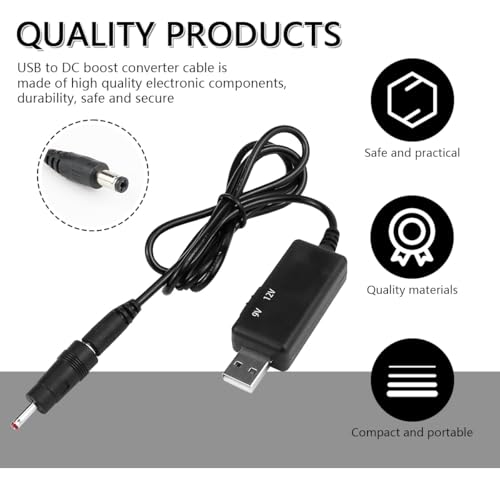 UPIQNG USB to DC 5V to 9V/12V Boost Converter Step Up Voltage Converter with LED Display 5.5/3.5mm Cable Power Regulator - Image 4