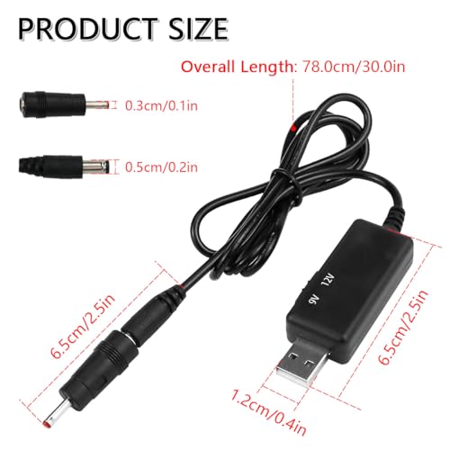 UPIQNG USB to DC 5V to 9V/12V Boost Converter Step Up Voltage Converter with LED Display 5.5/3.5mm Cable Power Regulator - Image 2