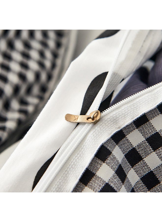 NIBEMINENT 4-Piece Happy Cow Design Bedding Set Polyester White/Black/Pink Duvet Cover 150x200 Cm, Bed Sheet 160x220 Pillow 48x75 - Image 3