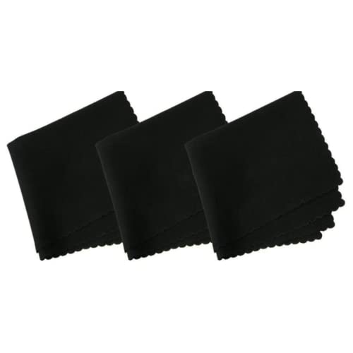 MAXOSHINE Premium Microfiber Cleaning Cloth for Electronics Mobile Lens Eyeglasses Camera Lenses Desktop- Laptop Cleaning Cloth -30 x 30 cm (Pack of 3-Black) - Image 1