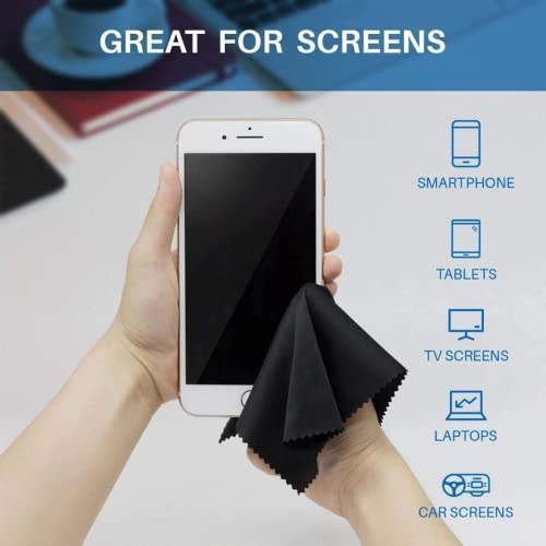 MAXOSHINE Premium Microfiber Cleaning Cloth for Electronics Mobile Lens Eyeglasses Camera Lenses Desktop- Laptop Cleaning Cloth -30 x 30 cm (Pack of 3-Black) - Image 5