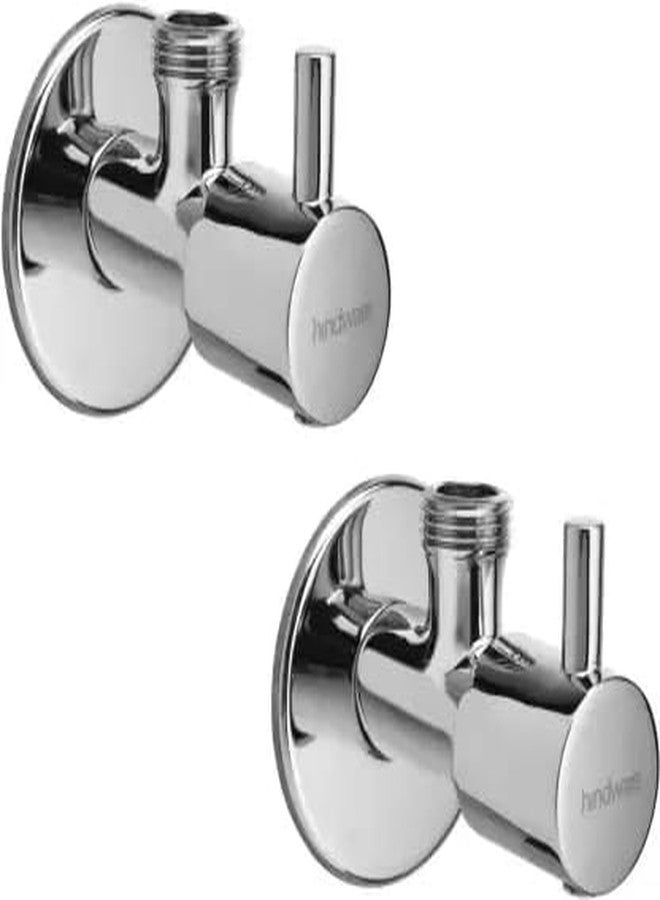 Hindware F850073CP Angle Valve for Bathroom & Kitchen | Made of Brass | Mirror-like Chrome Finish | Pack of 2