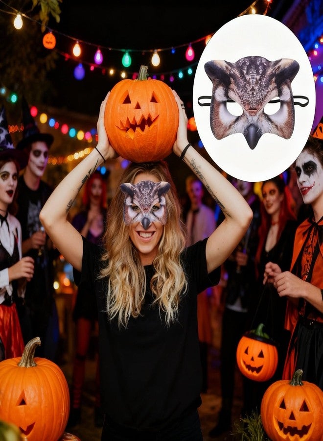 Hosfairy 1Pcs Halloween Owl Mask Masquerade Owl Mask Animal Half Face Mask for Halloween Easter Costume Party Cosplay Props(Brown) - Image 5