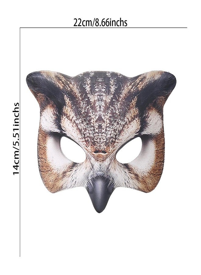 Hosfairy 1Pcs Halloween Owl Mask Masquerade Owl Mask Animal Half Face Mask for Halloween Easter Costume Party Cosplay Props(Brown) - Image 4