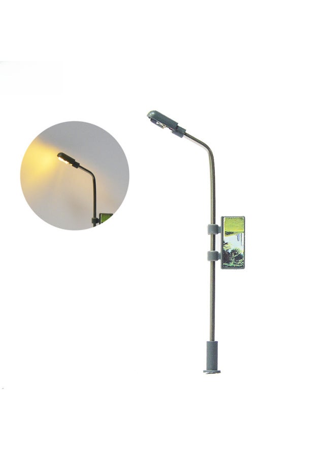 Miniature Glowing Street Lamp Model Led Metal Advertising Lamp Architectural Sandbox Micro-scene 3vdiy Model Material-Color:One Horse Street Lamp 1/100  - Image 2