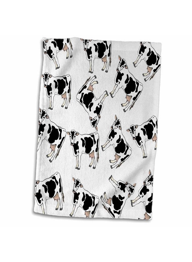 3Dروز منشفة يد بطباعة وردة ثلاثية الأبعاد لرسوم بقرة كرتونية، مقاس 15 × 22 بوصة - Image 1