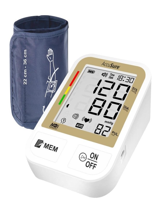 AccuSure جهاز قياس ضغط الدم AccuSure TS Plus - أوتوماتيكي بالكامل | بسيط وموثوق ودقيق | جهاز قياس ضغط الدم الرقمي مزود بمنفذ طاقة USB من النوع C - Image 1