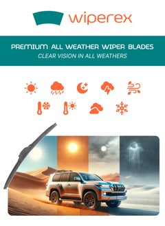 Wiperex WiperEx Wiper Blades for Volkswagen Touareg 2008 2009 2010 2011 2012 2013 2014 2015 2016 26" + 26" All Weather, Uniform Wiping, Premium Rubber, Perfect Fit, Silent, Reduced Wind Lift (Set of 2)  - Image 2