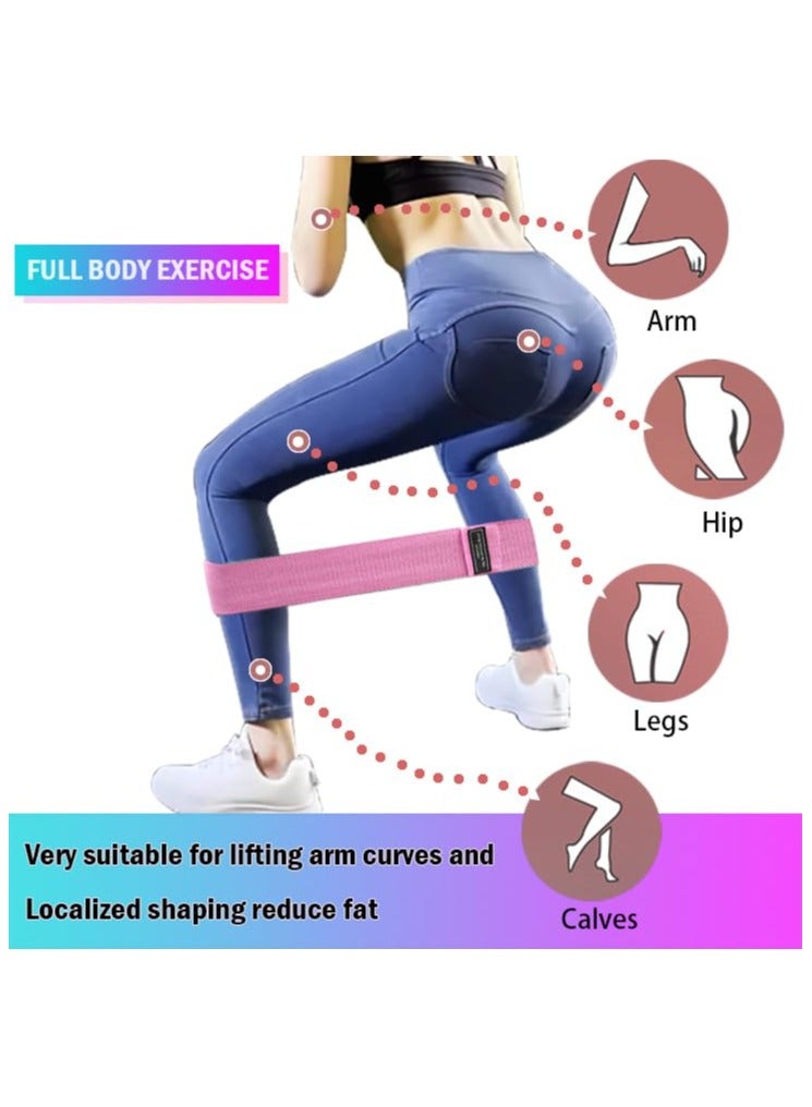 Resistance Bands for Legs and Butt - Fabric Exercise Set, Thick Wide Stretch Fitness, Non-Slip Workout Loop, Booty Hip Bands for Women at Home or Gym - Image 4