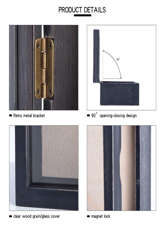 Freezing point Shadow Box Frame 5x5 Shadow Box Display Case Cabinet Picture Frame with Linen Back Memorabilia Awards Medals Bouquet Photos Badge Pin Paw Print Memory Box For Keepsakes Black Small Mini - Image 4
