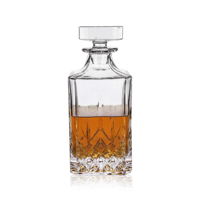 Viski Admiral 30 oz Liquor Decanter Crystal Glass Liquor Dispenser for Whisky Bourbon Tequila Brandy Gift for Liquor Lovers