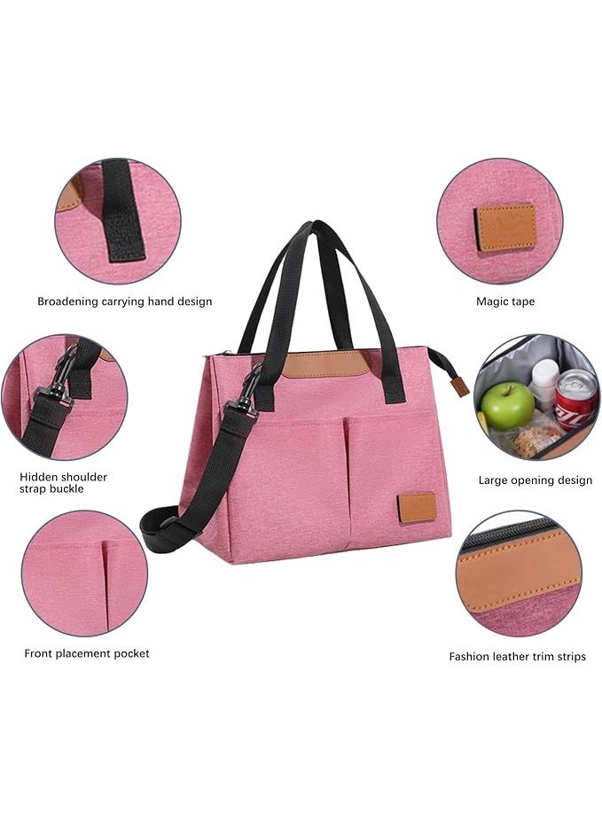Women's Insulated Lunch Bag – Large, Spacious, and Leak-Proof Reusable Cooler Tote for Adults. Includes Removable Adhesive Decoration – Perfect for Work, Office, Travel, and Picnics.  - Image 4