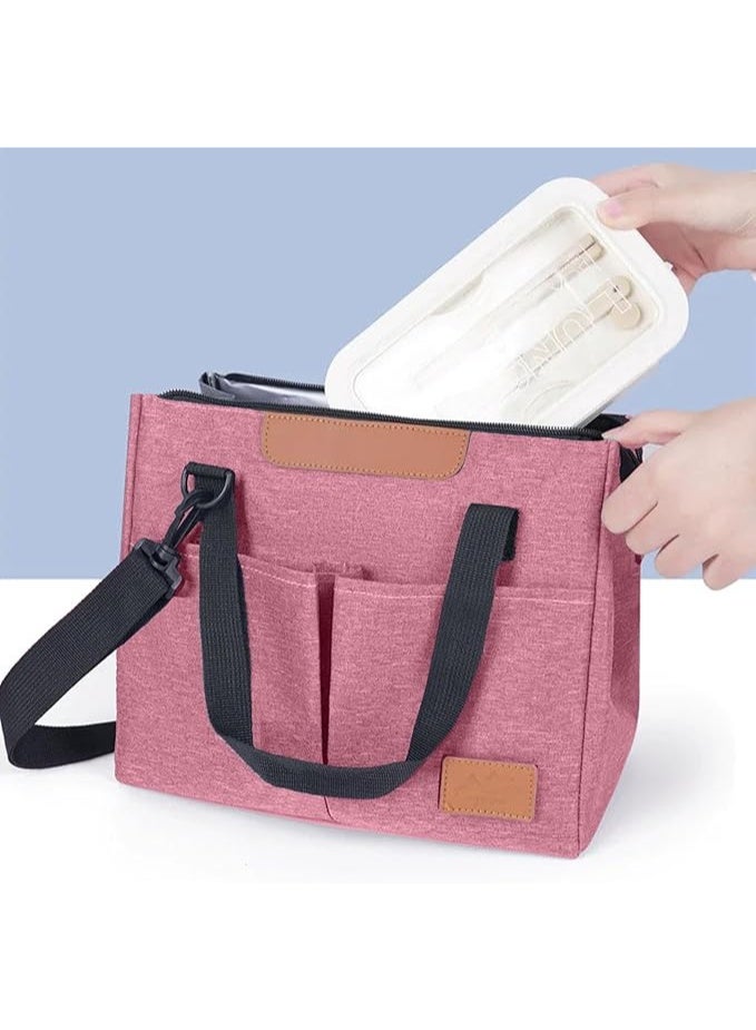 Women's Insulated Lunch Bag – Large, Spacious, and Leak-Proof Reusable Cooler Tote for Adults. Includes Removable Adhesive Decoration – Perfect for Work, Office, Travel, and Picnics.  - Image 2