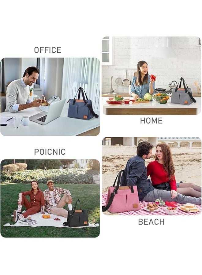 Women's Insulated Lunch Bag – Large, Spacious, and Leak-Proof Reusable Cooler Tote for Adults. Includes Removable Adhesive Decoration – Perfect for Work, Office, Travel, and Picnics.  - Image 5
