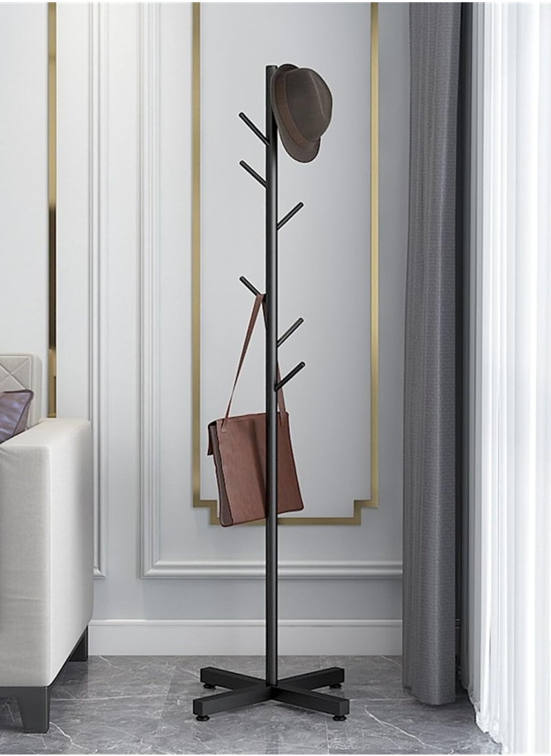 Generic - Stellar Metal Freestanding Coat Rack with Meta Base Modern Stand Coat & Hat Hanger Stand Pole Entryway Organizer, Multifunction Rack for Coats Hats Bags Scarves Shirts (Color Black) - Image 1