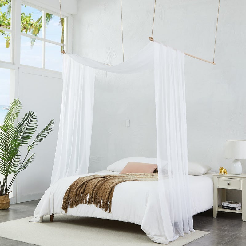 Warm Home Designs Warm Home Designs White Bed Canopy Curtains in 55 x 288 Inch Size Our King Canopy Bed Curtains Work Great as Kids Canopy Bed Scarf Bed Curtain or to Enhance Bed Decor BC White 288 