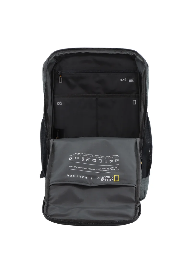 NATIONAL GEOGRAPHIC National Geographic Shadow RPET Backpack Anthracite, Durable Water Resistant Multi Compartments, Belt Loop, RFID Pocket, Ample Storage Padded Computer Bag For Travel Business Office Men Women School