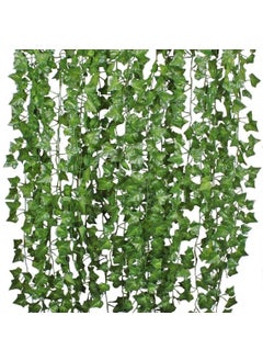 De Gardenia De Gardenia Artificial Ivy Hanging Grass Creepers 75 Ft Long Set of 12 Green for Home Wall Decoration 