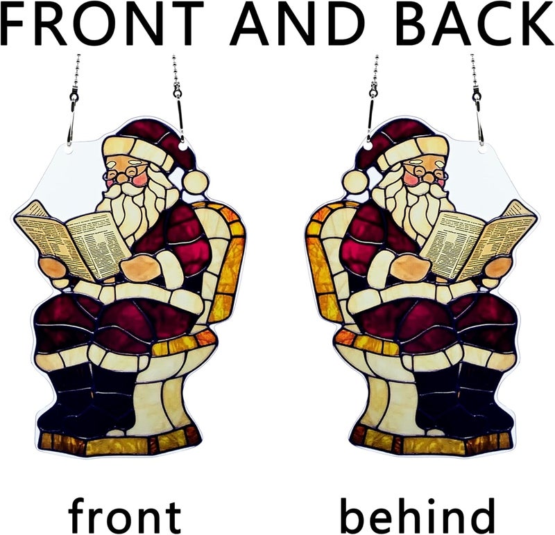 thmnj Santa Claus Ornaments Colorful Window Hanging Decorations Home Wall Decor for Indoor Outdoor - Image 4