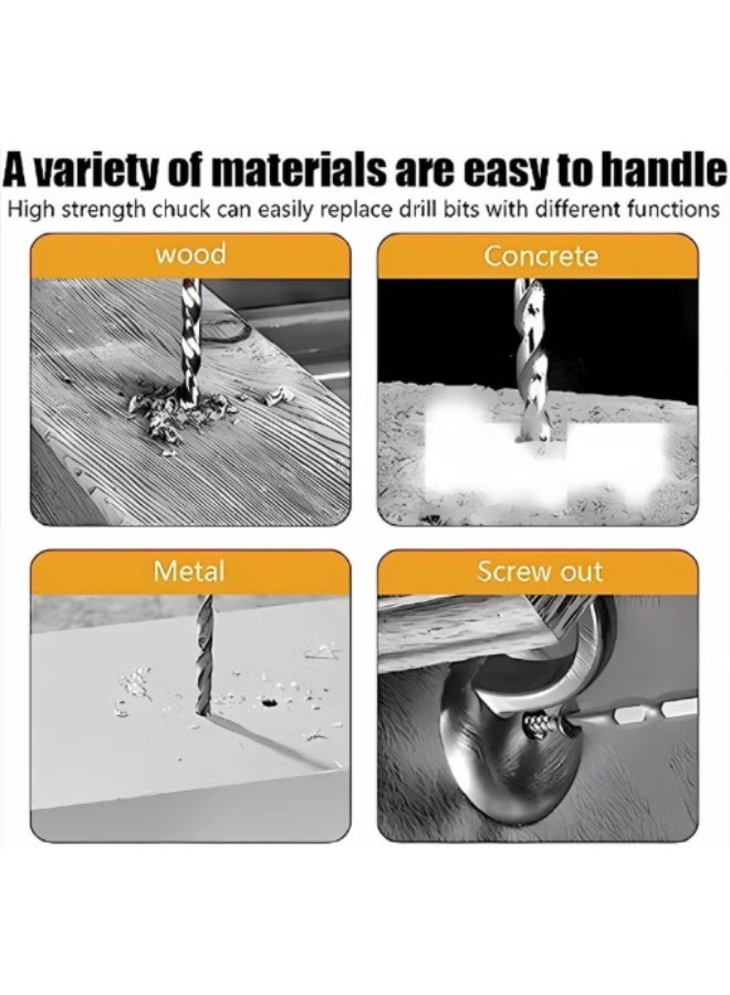 او تو او مثقاب لاسلكي AOTUO بجهد 48 فولت، بطاريتان ليثيوم أيون وشاحن سريع، طقم مثقاب 3/8 بوصة، قابض بـ 25+3 وضعية، مصباح عمل LED، مثقاب بسرعات متغيرة، عزم دوران 186 رطل، 24 ملحقًا + علبة رؤوس مثقاب من 32 قطعة - Image 4