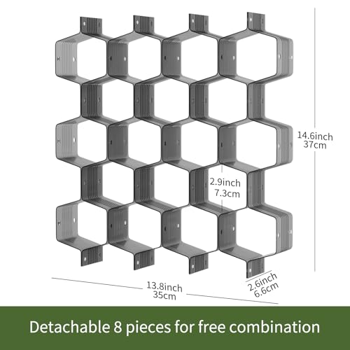 Kocuos Honeycomb Separator Adjustable Drawer Organizer Divider for Underwear Belt-Scarf Socks Organizer (Black(4pcs)) - Image 2