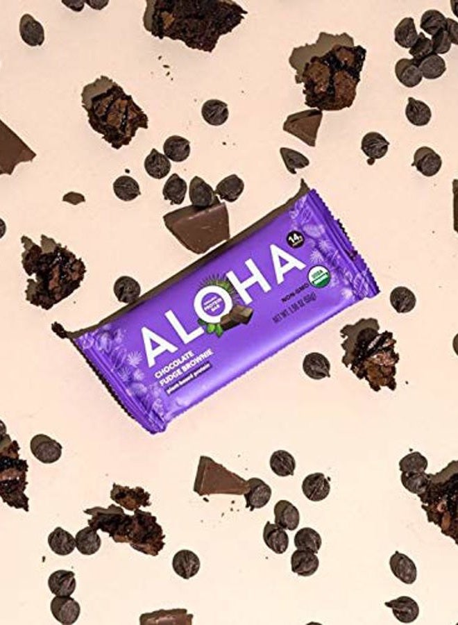 ALOHA Organic Plant Based Protein Bars | Chocolate Fudge Brownie | 12 Count, 1.98oz Bars | Vegan, Low Sugar, Gluten Free, Paleo, Low Carb, Non-GMO, Stevia Free, Soy Free, No Sugar Alcohols - Image 3