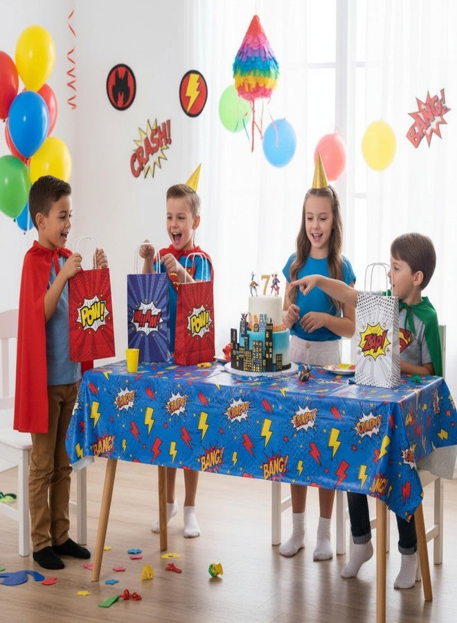 KALEFO 16Pcs Superhero Party Bags Set with 16 Paper Masks Bulk Kids Birthday Handle Bags for Costume Parties Group Themes Goodie Bags with Handles - Image 5