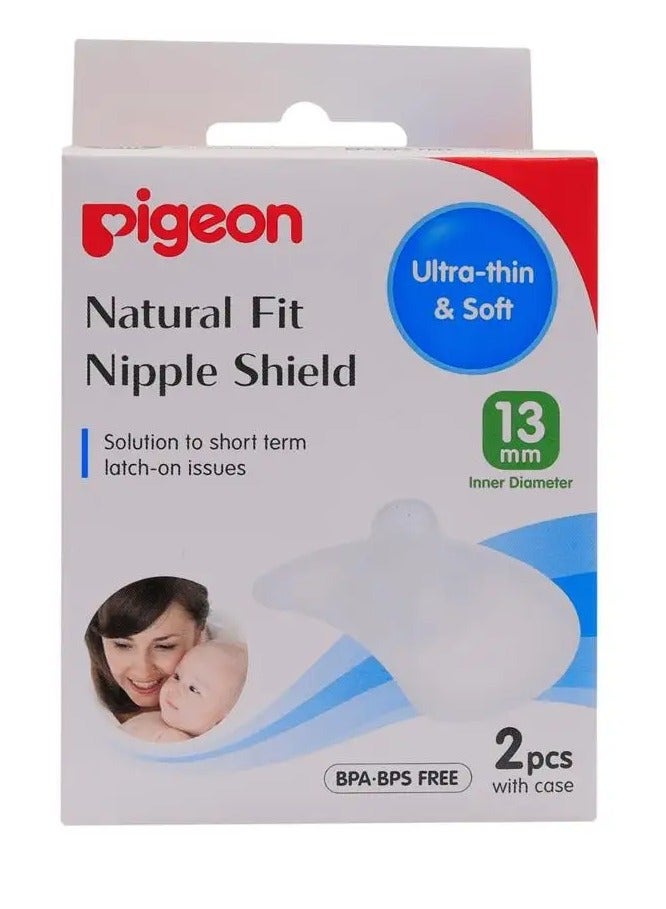 بيجون درع حلمة طبيعي مناسب رفيع للغاية وناعم وخالي من مادة BPA BSP بقطر داخلي 13 ملم قطعتان