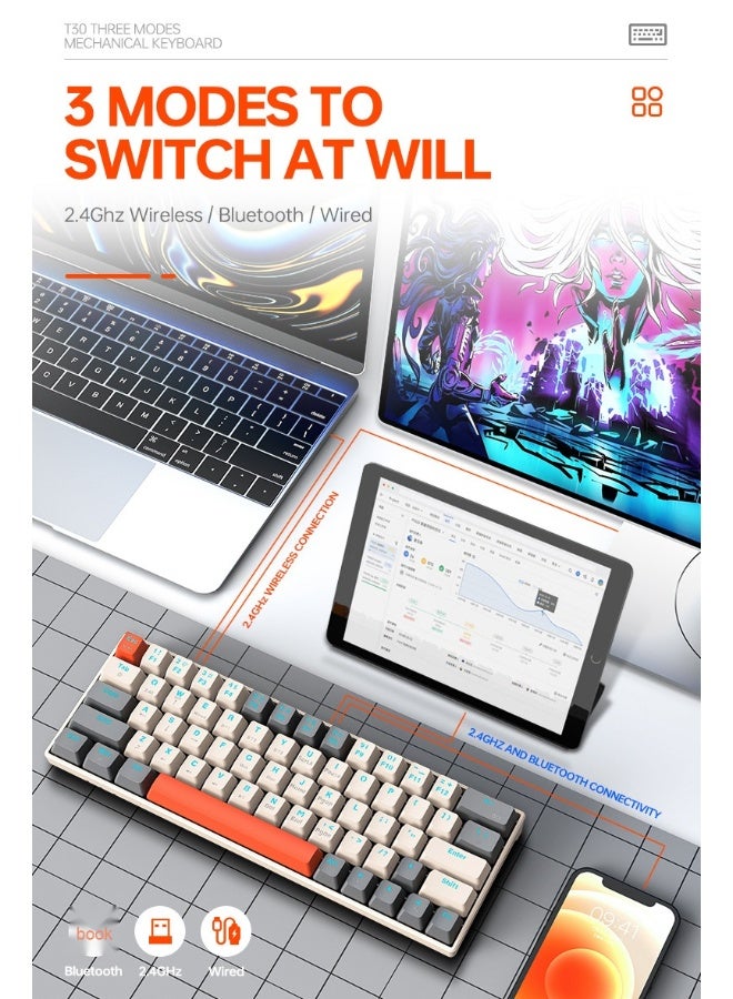 T-WOLF T30 Wireless Bluetooth Mechanical Keyboard - Image 5