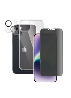 Hock Hock Full Protection Package for Galaxy S22 Ultra, The package includes a protective case, an anti-spy screen protector, a camera protector, a back protector, and a magnetic sticker on the back of the phone (5 in 1)  - Image 2