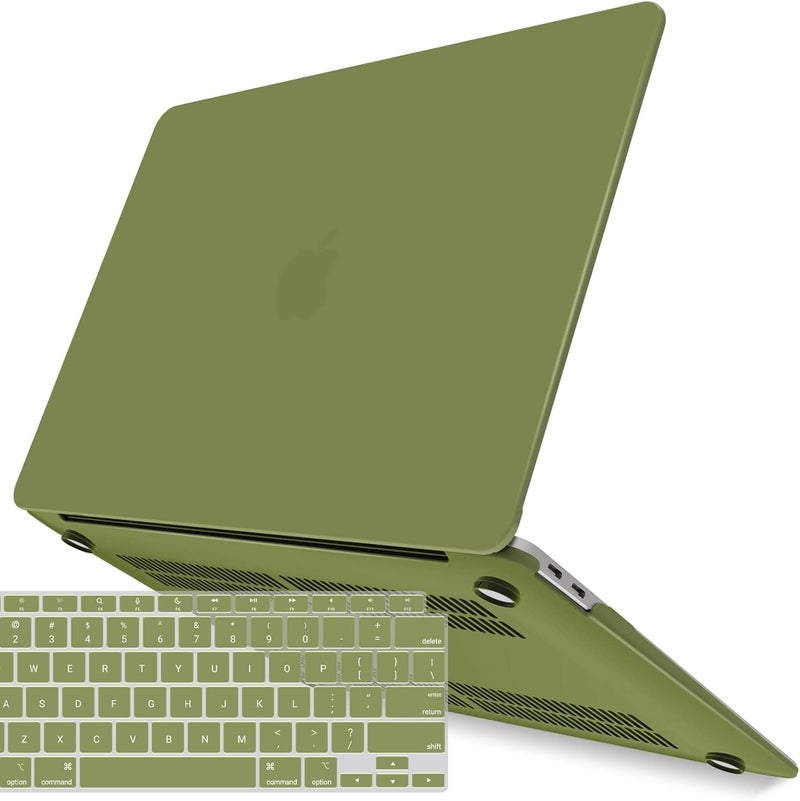 I Benzer Compatible with New MacBook Air 13 inch Case 2022 2021 2020 M1 A2337 A2179 A1932, Plastic Hard Shell Case with Keyboard Cover for Mac Retina Display with Touch ID, Matcha Green, AT13MOGN+1 - Image 1