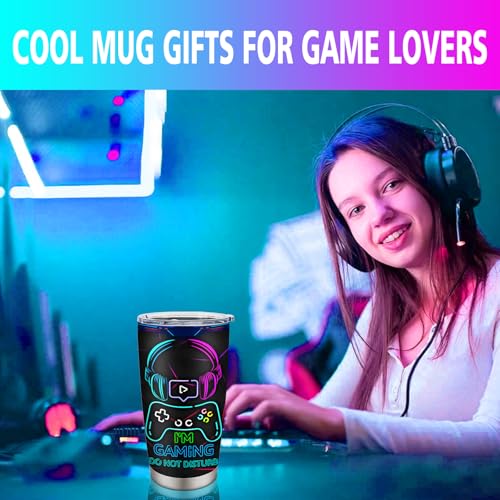 Fusui Gamer Gifts, Gaming Mugs, Gifts for Gamers, Cool Game Christmas Birthday Graduation Gift for Men Teenage Teen Boys Boyfriend Husband, Video Games Boys Decor Stainless Steel Tumbler 20oz 1pc - Image 4