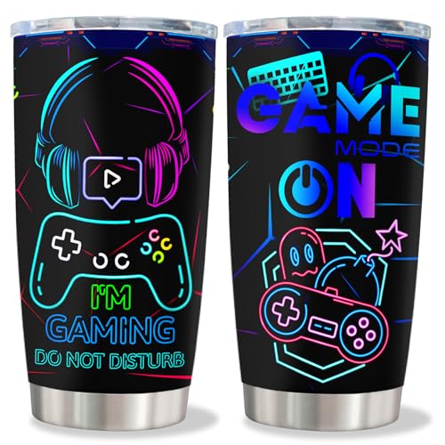 Fusui Gamer Gifts, Gaming Mugs, Gifts for Gamers, Cool Game Christmas Birthday Graduation Gift for Men Teenage Teen Boys Boyfriend Husband, Video Games Boys Decor Stainless Steel Tumbler 20oz 1pc - Image 1