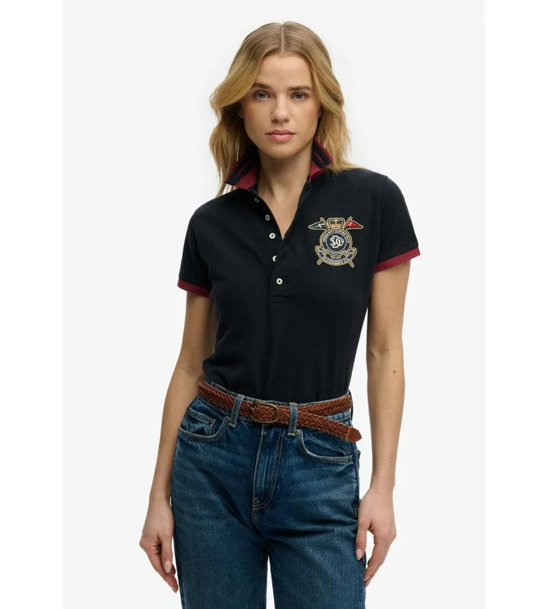 Superdry Heritage Slim Fit Crest Polo Top