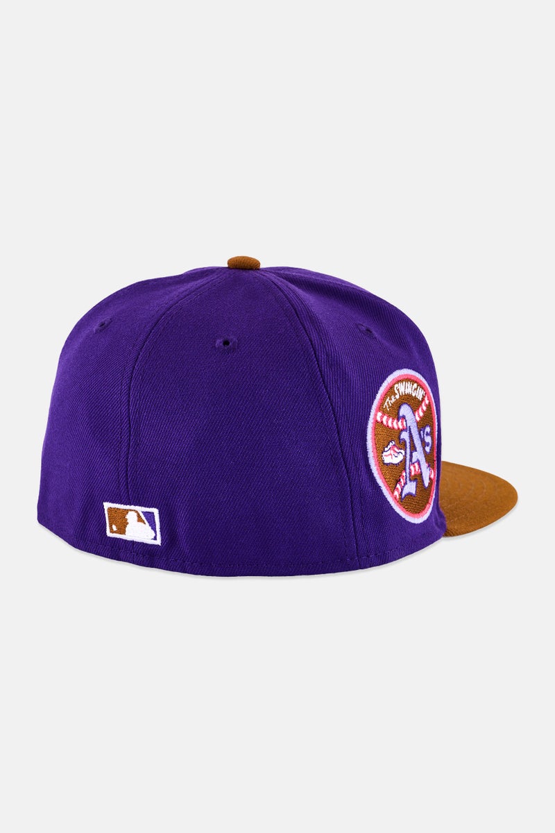 New Era x MLB Men Oakland Athletics 59Fifty Fitted Cap, Purple - Image 2